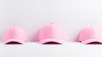 AI generated Photo of Pink Baseball Cap isolated on white background. AI Generated