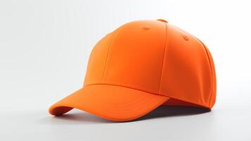 ai generado foto de naranja béisbol gorra aislado en blanco antecedentes. ai generado