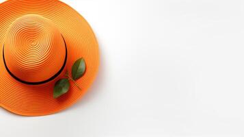 AI generated Photo of Orange Sun hat isolated on white background. AI Generated