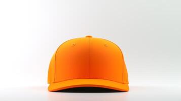 AI generated Photo of Orange Snapback isolated on white background. AI Generated