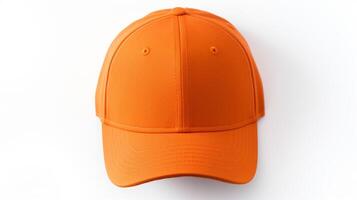 AI generated Photo of Orange Fitted Cap isolated on white background. AI Generated