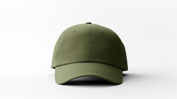 AI generated Photo of Olive Dad Cap isolated on white background. AI Generated