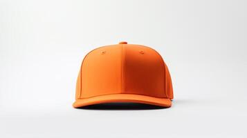 AI generated Photo of Orange Snapback isolated on white background. AI Generated