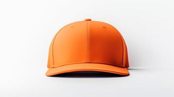 AI generated Photo of Orange Snapback isolated on white background. AI Generated