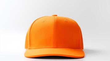 AI generated Photo of Orange Snapback isolated on white background. AI Generated