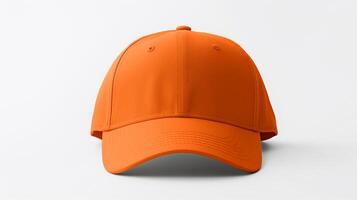 ai generado foto de naranja béisbol gorra aislado en blanco antecedentes. ai generado