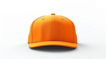 AI generated Photo of Orange Snapback isolated on white background. AI Generated