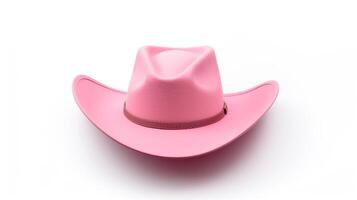 ai generado foto de rosado vaquero sombrero aislado en blanco antecedentes. ai generado