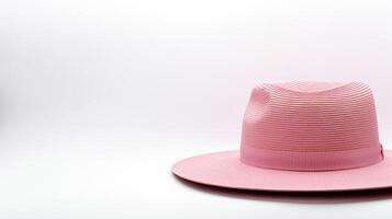 AI generated Photo of Pink Panama Hat isolated on white background. AI Generated