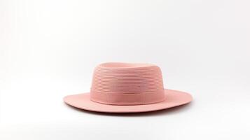 AI generated Photo of Pink Boater Hat isolated on white background. AI Generated