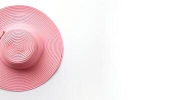 AI generated Photo of Pink Straw hat isolated on white background. AI Generated