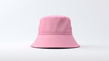 AI generated Photo of Pink Bucket Hat isolated on white background. AI Generated