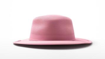 AI generated Photo of Pink Boater Hat isolated on white background. AI Generated