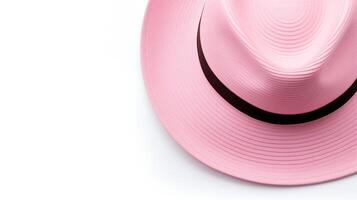 AI generated Photo of Pink Panama Hat isolated on white background. AI Generated