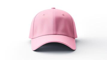 AI generated Photo of Pink Baseball Cap isolated on white background. AI Generated