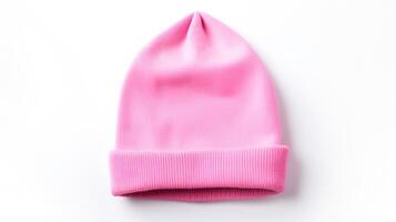 AI generated Photo of Pink Beanie cap isolated on white background. AI Generated