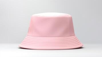 AI generated Photo of Pink Bucket Hat isolated on white background. AI Generated