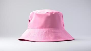 ai generado foto de rosado Cubeta sombrero aislado en blanco antecedentes. ai generado