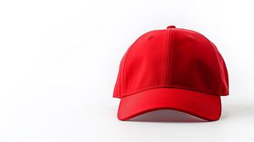 AI generated Photo of Red Baseball Cap isolated on white background. AI Generated