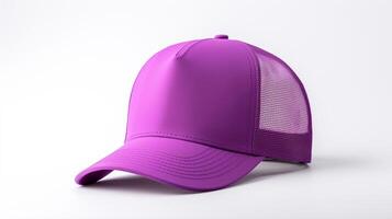 AI generated Photo of Purple Trucker Cap isolated on white background. AI Generated