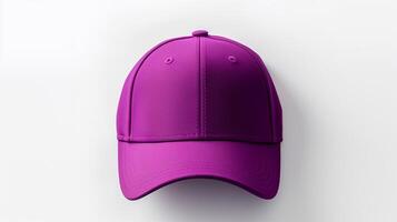 AI generated Photo of Purple Cycling Cap isolated on white background. AI Generated