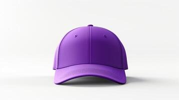 AI generated Photo of Purple Fitted Cap isolated on white background. AI Generated