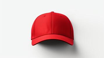 AI generated Photo of Red Baseball Cap isolated on white background. AI Generated