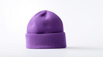 AI generated Photo of Purple Beanie cap isolated on white background. AI Generated