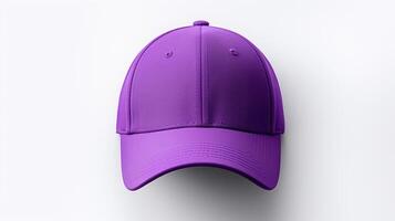 AI generated Photo of Purple Baseball Cap isolated on white background. AI Generated