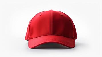 AI generated Photo of Red Baseball Cap isolated on white background. AI Generated