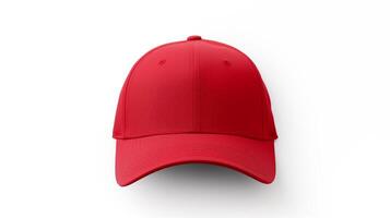 AI generated Photo of Red Baseball Cap isolated on white background. AI Generated