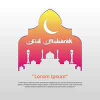 eid mubarak celebrate backdround with mosque vector