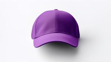 AI generated Photo of Purple Cycling Cap isolated on white background. AI Generated