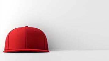 AI generated Photo of Red Snapback isolated on white background. AI Generated