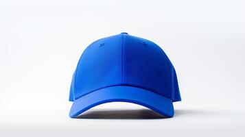 ai generado foto de real azul béisbol gorra aislado en blanco antecedentes. ai generado