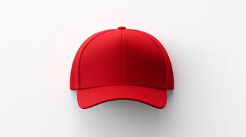 AI generated Photo of Red Visor cap isolated on white background. AI Generated