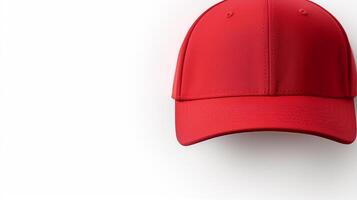 AI generated Photo of Red Visor cap isolated on white background. AI Generated