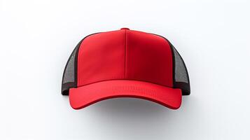 ai generado foto de rojo camionero gorra aislado en blanco antecedentes. ai generado