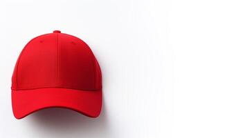 AI generated Photo of Red Visor cap isolated on white background. AI Generated