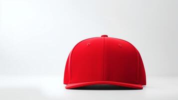 AI generated Photo of Red Snapback isolated on white background. AI Generated