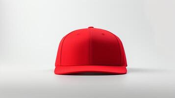 AI generated Photo of Red Snapback isolated on white background. AI Generated