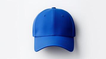 ai generado foto de real azul equipado gorra aislado en blanco antecedentes. ai generado