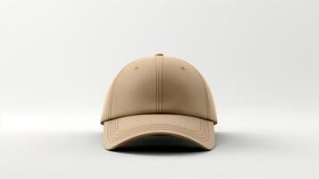 AI generated Photo of Beige Dad Cap isolated on white background. AI Generated