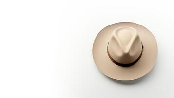 AI generated Photo of Beige Panama Hat isolated on white background. AI Generated