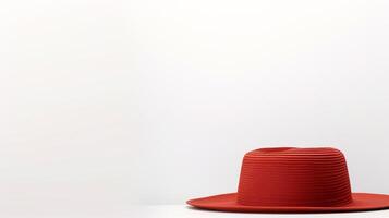 ai generado foto de rojo Paja sombrero aislado en blanco antecedentes. ai generado