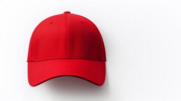 AI generated Photo of Red Visor cap isolated on white background. AI Generated