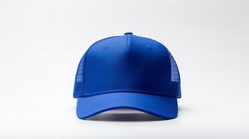 ai generado foto de real azul camionero gorra aislado en blanco antecedentes. ai generado