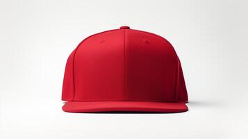 AI generated Photo of Red Snapback isolated on white background. AI Generated