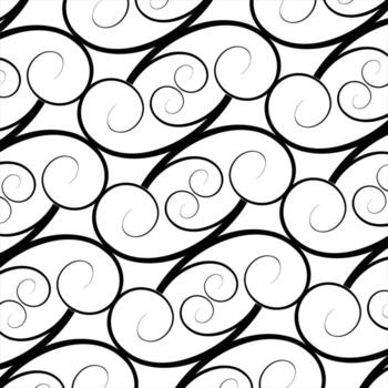 sin costura modelo con negro línea y círculos vector