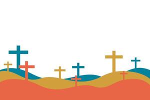 Happy good friday seamless colorful cross pattern design vector